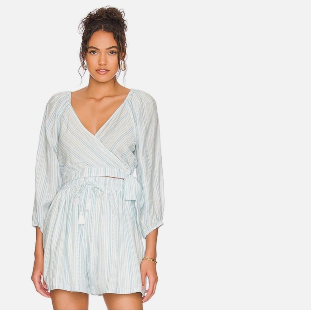 BCBGeneration Cropped V-Neck Wrap Blouse
